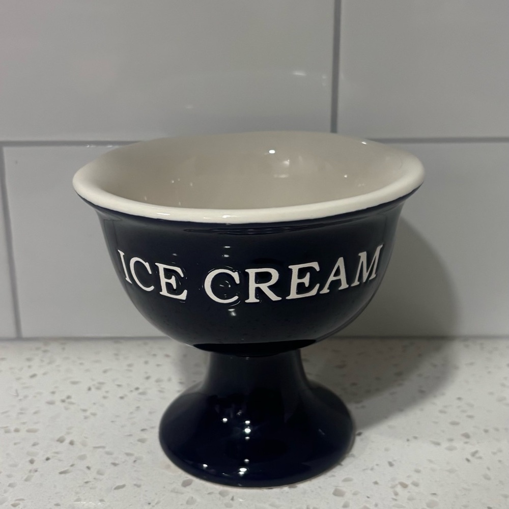 Dark Navy Blue Ice Cream Bowl by Terramoto